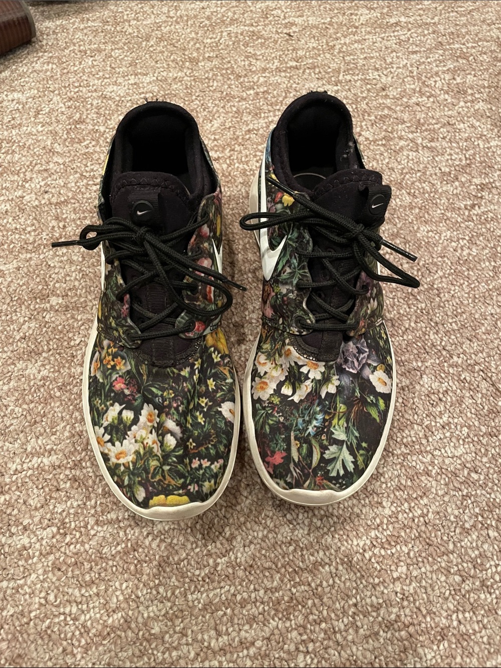 Nike Floral High-Top Sneakers in Black with Multicolor Botanicals